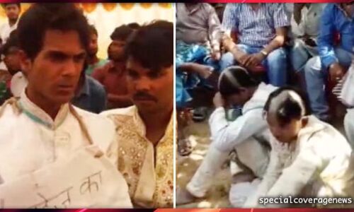 दूल्हे को दहेज़ में महंगी बाइक मांगना पड़ गया महंगा, सर गंजा कर पहनाई जूतों की माला