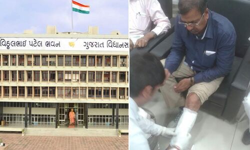 गुजरात विधानसभा मेंकाला दिन: एक विधायक का पैर टूटा तो एक के हाथ में लगी चोट