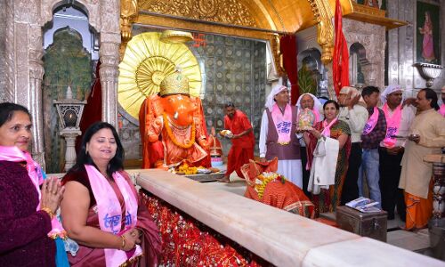 मोतीडूंगरी में गणपति की पूजा अर्चना के साथ चेटीचण्ड पखवाड़े की शुरुआत