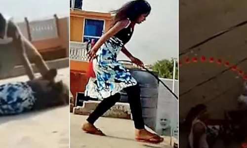 दर्दनाक VIDEO : पिता कर रहा था चप्पल से पिटाई, 12 साल की बेटी छत से कूदी!