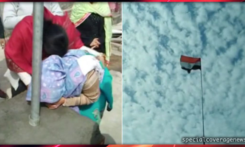 कासगंज हिंसा : मृतक चंदन गुप्ता के घर फहराया गया 50 फीट ऊंचा तिरंगा