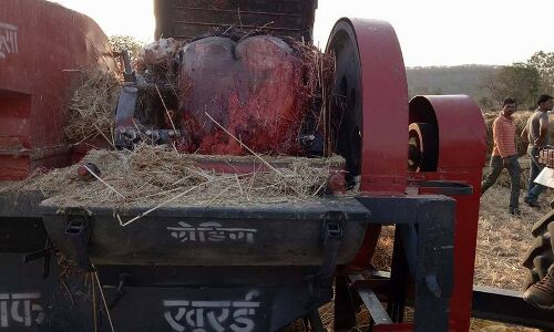 थ्रेसिंग के दौरान किसान की दर्दनाक मौत, टुकड़े टुकड़े हुआ शव
