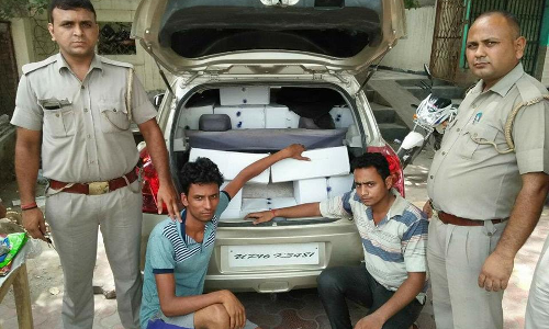 आबकारी विभाग ने पकङी 7 लाख की हरयाणा की शराब