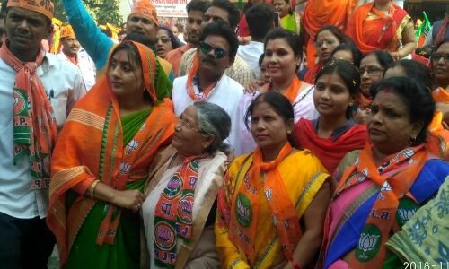 जनता को लुभाने लिए भाजपा ने निकाली रैली