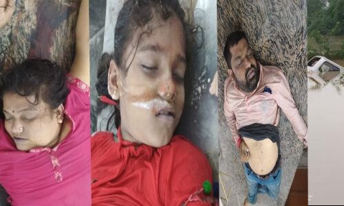 बाढ़ के पानी मे मारूती वेन डूबी, एक ही परिवार के चार लोगो की मौत बाढ़ के पानी मे मारूती वेन डूबी, एक ही परिवार के चार लोगो की मौत