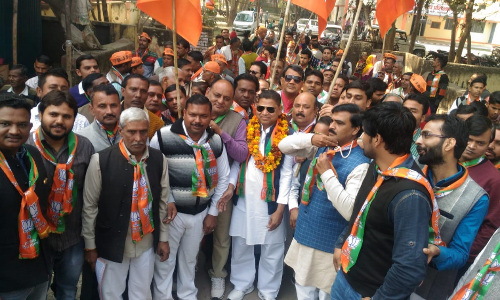 नहटौर विधायक ओम कुमार ने निकाली पद यात्रा