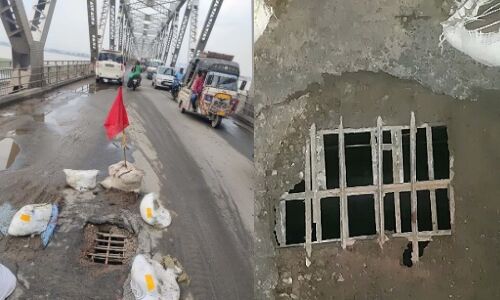 बिहार : लूट-खसोट ने खस्ताहाल कर दिया राजेन्द्र पुल को, कई जगह टूटने से खुली पोल बिहार : लूट-खसोट ने खस्ताहाल कर दिया राजेन्द्र पुल को, कई जगह टूटने से खुली पोल