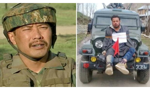 जीप से युवक को बांधकर चर्चा में आए मेजर गोगोई लड़की के साथ होटल से हिरासत में लिए गए!