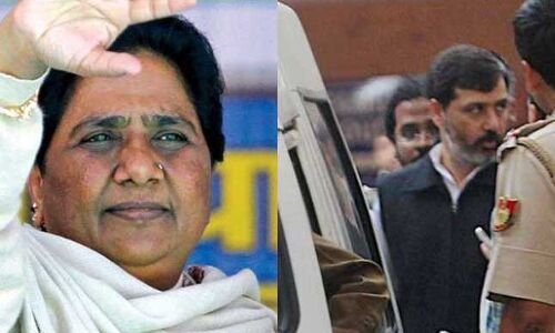 इलाहाबाद: मायावती के जनसभा मंच पर माफिया डॉन