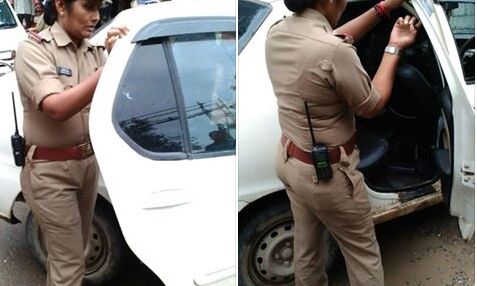 थानाध्यक्ष तारावती ने दिखाई सख्ती, उतारी गाड़ियों के शीशे से काली फिल्म