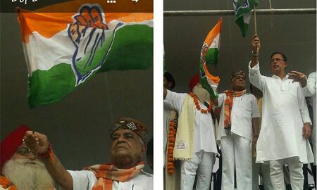 बीजेपी के नेता पूर्व गृहमंत्री बाबूलाल गौर ने थामा कांग्रेस का झंडा