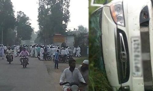 नमाज को लेकर आपस में भिड़े दो पक्ष ,गाड़ियों को भी तोड़ा