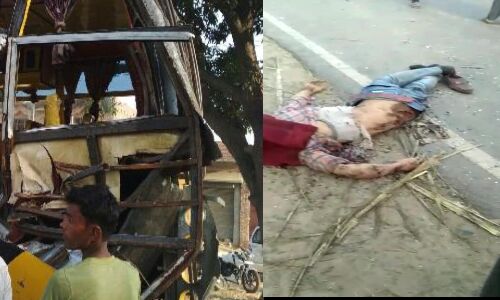 बिजनौर में बस डीसीएम से भिड़ी, तीन की मौत कई घायल