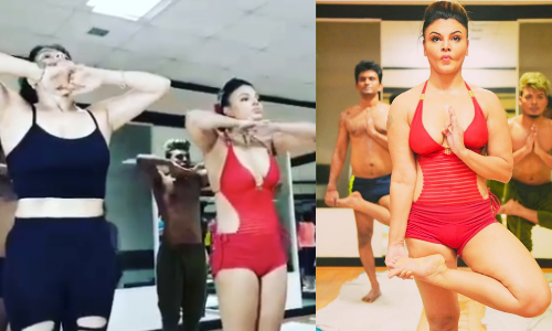राखी सावंत ने रेड हॉट अंदाज में ऐसे किया योग, वीडियो देख उड़ जाएंगे होश!