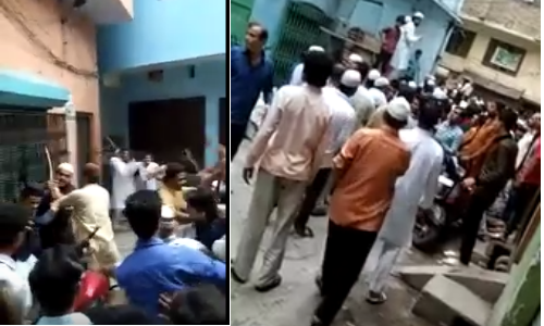 मुरादाबाद : जमकर चले लाठी डंडे, वीडियो वायरल